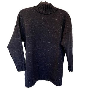 525 America Black Speckled Turtleneck LS Sweater  O/S